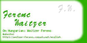 ferenc waitzer business card